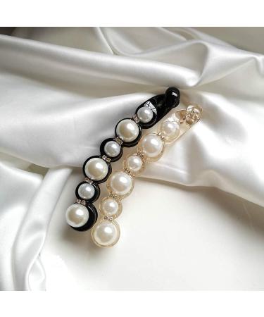DEEKA 6 PCS Pearl Hair Clips - Banana Clips & Jaw Clips for Women & Girls | 4.1 Inch Rhinestone Barrettes - Buy Online on GoSupps.com