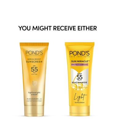 POND'S sun miracle SPF 55 PA++ light Sunscreen 50g - Buy Online on GoSupps.com