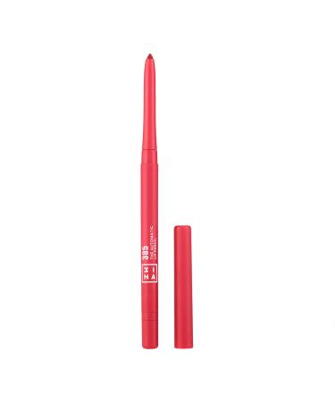 3INA MAKEUP - The Automatic Lip Pencil 385 - Burgundy Lip Liner with Built- In Sharpener and Brush - Longwearing and Waterproof Lip Liner - Creamy and Hydrating Lip Liner - Vegan - Cruelty Free