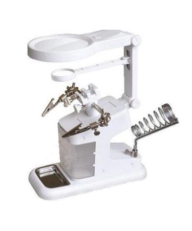 Desktop LED Illuminated USB Auxiliary Clip Welding Repair Reading Multifunctional High Power Double Lens Magnifier