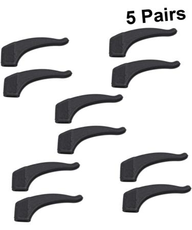 Gleavi Slipproof Glasses Ear Pads - 5 Pairs Hooks for Glasses Sunglasses & Sport Accessories - Enhance Comfort & Stability - Black 3.6x1.6cm - Buy Online on GoSupps.com