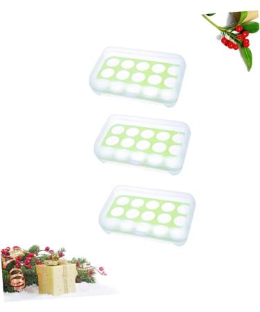 Yardenfun 3pcs Eggs Dispenser Serving Tray Containers for Food Egg Holder Storage Box Portable Egg re-usable Green 25*15.5*7.2cm - Buy Online on GoSupps.com
