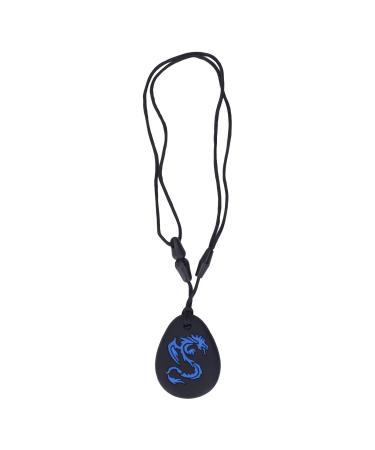 Chewy Necklace for Babies | Blue Dragon Print Silicone Teething Relief | 2-Piece Chewable Chain - Buy Online on GoSupps.com