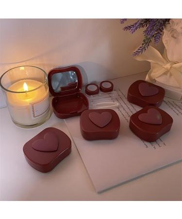 CLOXKS Red Love Shape Contact Lens Etui | Portable Container for Beauty Students | Square Lens Care Box - Buy Online on GoSupps.com