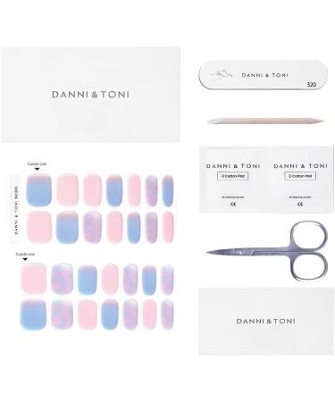 DANNI & TONI Ulrica Salon-Quality Gel Nail Wraps Set - 28 Stickers in Pink and Sky Blue - Buy Online on GoSupps.com