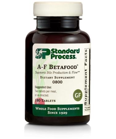 Standard Process A-F Betafood - Gluten-Free Liver Support, Cholesterol Metabolism, and Gallbladder Support Supplement with Vitamin A, Iodine, Vitamin B6 - 180 Tablets 180 Count (Pack of 1)