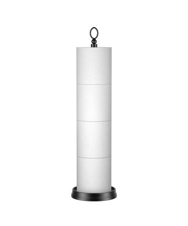 ROLABAM Heavy Weighted Toilet Paper Holder (with Reserve Function) Free Standing Toilet Paper Storage,Spare Toilet Paper Roll Holder Storage Stand for Bathroom Total Height 22.5" ,Matte Black - Buy Online on GoSupps.com