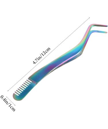 Beavorty Eyelash Tweezers with Comb first aid tweezers eyelashes tweezer lashes tweezers eyebrow tweezers eyelash applicator tool coin tweezers lash tweezers comb lash extension tweezer - Buy Online on GoSupps.com