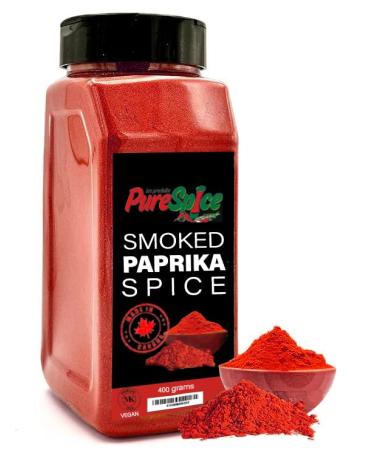 PureSpice Smoked Paprika Spice 400 Grams | Restaurant Grade Vegan Kosher Powder Seasoning | Premium Flavor for Cooking Meat Steak Rub and Sauce (Smoked Paprika)