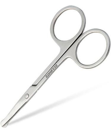 1PCS Silver Polished Stainless Steel Rounded Tip Personal Care Scissor Nose Ear Hair Trimmers Beard Hair Remover Removing Tools Makeup Accessories for Men and Women - Buy Online on GoSupps.com