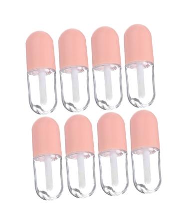 Lot de 8 Tubes D'huile L vres Transparents 5ml Petits Format Voyage Rechargeables pour Femmes Fournitures de Gloss L vres Rose
