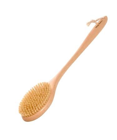 Maji Mama 19.7inch Upgrade Long Handle Bath Brush Wood Shower Brush Natural Bristles for Wet or Dry Brushing  Back Scrubber for Gentle Exfoliating and Cleaning