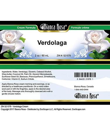 Bianca Rosa Verdolaga Cream (2 oz ZIN: 521578) - 2 Pack - Buy Online on GoSupps.com