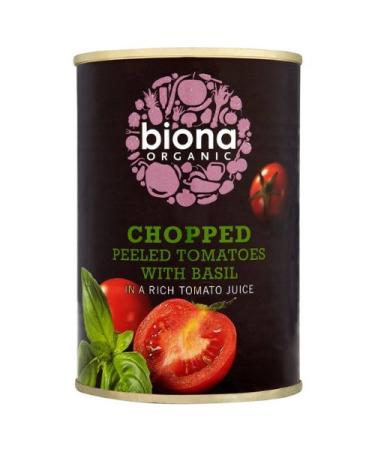 Biona Biona Organic Chopped Tomatoes with Fresh Basil 4 x 400 g