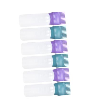 Ipetboom 6 pi ces Bouteille Applicateur pour Coloration Racines Peigne Doseur Plastique L ger et R utilisable Flacon Pratique pour Huile et Lotion Capillaire avec Graduation pour Usage