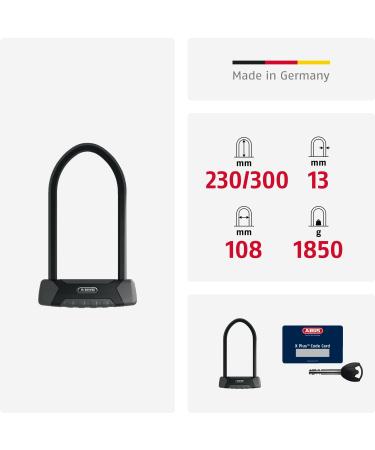 Abus Ironing Lock Granite XPlus 540 + USH Holder - 13mm Thick Bicycle Lock with XPlus Cylinder - Security Level 15 - 30cm Black - Buy Online on GoSupps.com