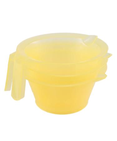 Lurrose 3pcs Hair Dye Bowl Mixing Bowl Kit DIY Hair Colouring Tool Hair Tint Dying Coloring Applicator for Salon Hairdressing Yellow