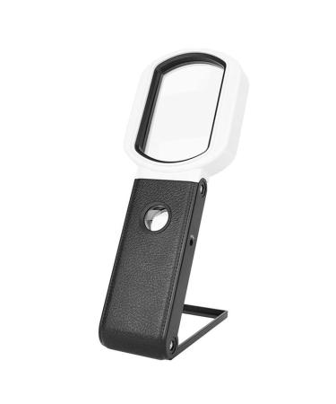 Lightweight Magnifying Glass 85X55Mm Square Optical Lens 9 Led Lights Handheld Magnifying Glass for Reading Reading Appraising Antiques Lofty Ambition
