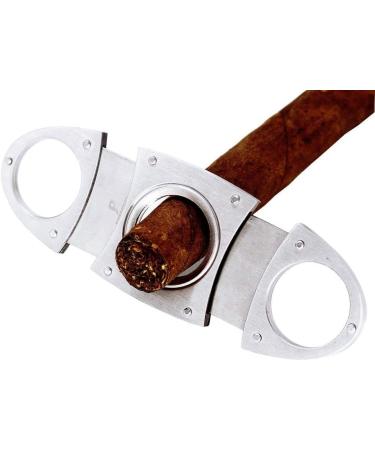 Cigar Cutter Accessories Cigar Cutter Stainless Steel Guillotine Double Blades Cutter Pocket Cutters Portable Cigar Tool Knife Scissors with Bag (Gray) (Color : Sliver) - Buy Online on GoSupps.com