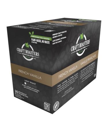 Club Coffee Craft Roasters French Vanilla - Flavoured Light Roast Single Serve Coffee K-Cup Pods Compostable Coffee Pods Keurig Brewer Compatible Rainforest Alliance Certified 120 Count (20 Count Pack of 6) French Vanilla - Flavoured Light Roast 120 count