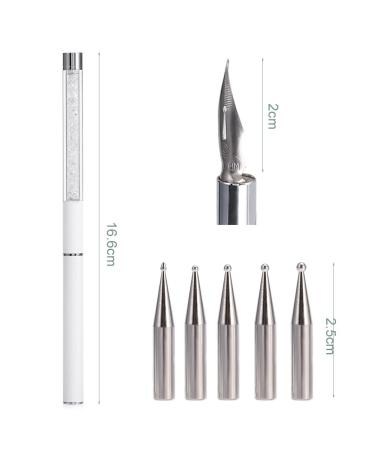 Nail Art Pens - Multifunction Crystal Handle Watercolor Dotting Tool for Home Nail Designs - Shop Internationally - Buy Online on GoSupps.com