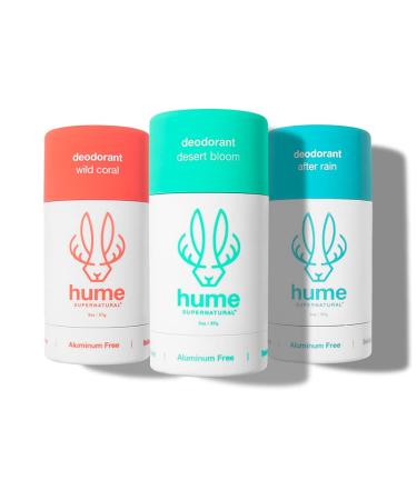 Hume Supernatural Aluminum Free Deodorant for Women & Men - Probiotic and Plant-Based Long-Lasting Moisture Absorbing - Clean and Effective (Desert Bloom After Rain & Wild Coral)