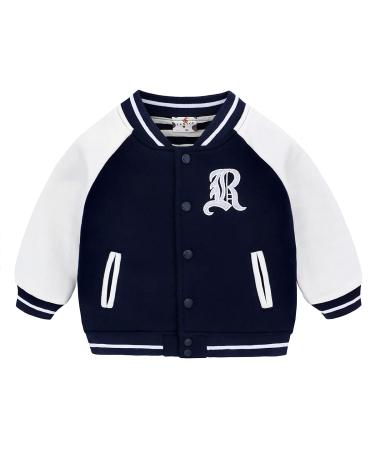 famuka Baby Jacket Boys Girls Jacket Kids Baseball Suit Coat 18-24 Months Navy