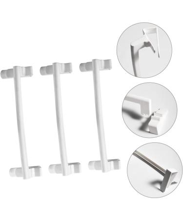 Hoement 3pcs Hook up Over The Door Hanger Towel Rack Clothes Rack Clip Hooks Door Storage Rack Abs White - Buy Online on GoSupps.com