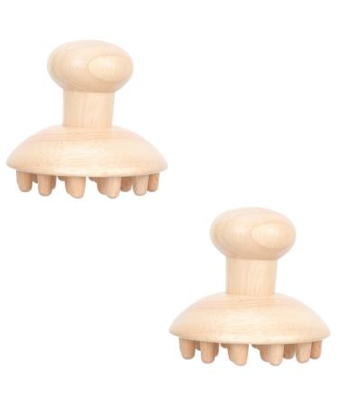 Healeved 2 STK Massage comb from wood scale comb massager wooden head scrubber massage comb for women shower comb massage comb for at home Miss unique scraper beech