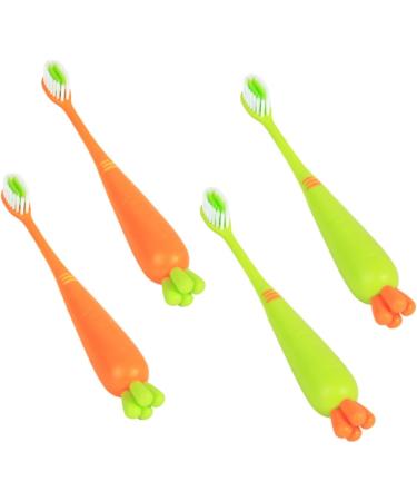 Minkissy Manual Toothbrush Set - 16 Pcs Carrot Design for Kids | Soft Fur Contour Oral Care Brushes - Buy Online on GoSupps.com