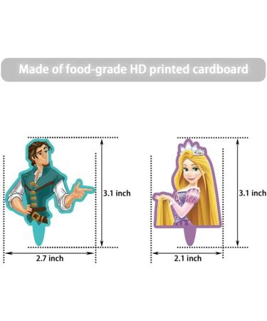 Princess and Prince Cupcake Toppers Birthday Cake Decorations Party Supplies Decor 50 counts - Buy Online on GoSupps.com