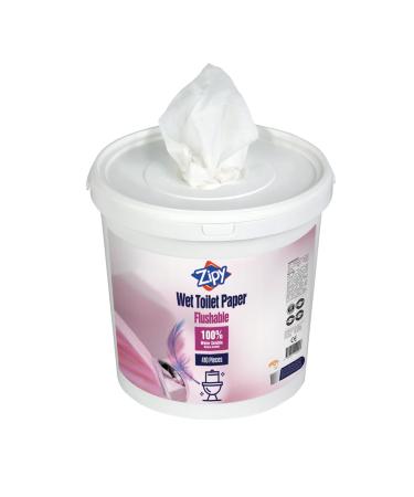 Zipy flusable moist toilet paper - suitable for adults older people children and pets - biodegradable - 410 pieces (18 x 18 cm)
