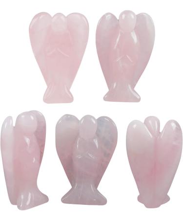 Lovionus89 Rose Quartz Guardian Angel Statue - Hand-Carved Healing Crystal Decor | 5cm 50mm Unique Figurine - Buy Online on GoSupps.com