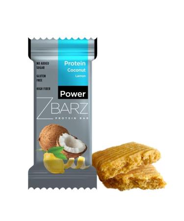 Zbarz protein bar vegetarian & without sugar addition (coconut lemon 12 x 35g) - Fitness protein bar without chocolate & gluten free - sugar -free sweets & healthy snacks - protein bar bar coconut lemon