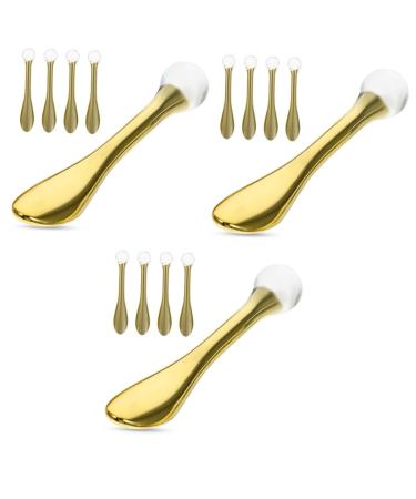 FOMIYES Lot De 3 Cuill res Cr me Pour Les Yeux Outil De Massage Pour Le Visage Et Le Cou Compactes Faciles Transporter Et Nettoyer 5 Pi ces X 3