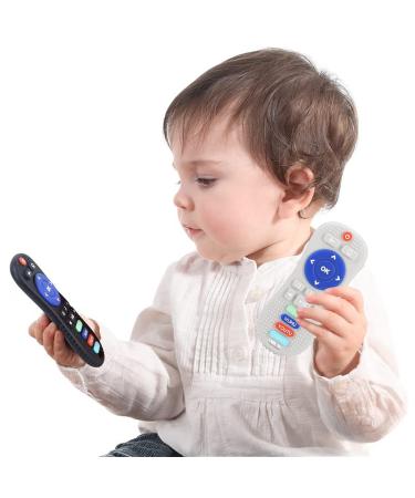 Remote Control Shape Teething Toy for Babies - 2 Pcs Silicone Chew Toy | Educational Sensory Teethers for Newborns | Ideal Baby Gift - Buy Online on GoSupps.com