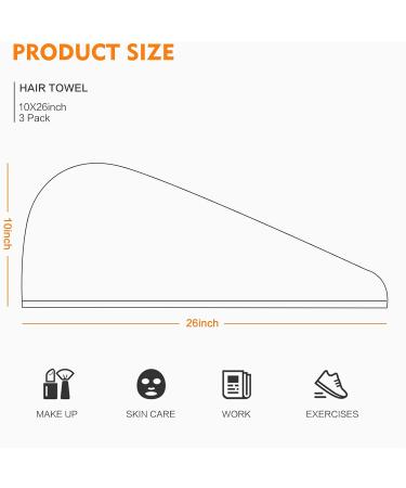 Buy Kinhwa Hairurban Microfiber Hair Turban Towel - Quick-Dry Super Absorbent 3 Pack Black with Buttons - Perfect for All Hair Types! - Buy Online on GoSupps.com