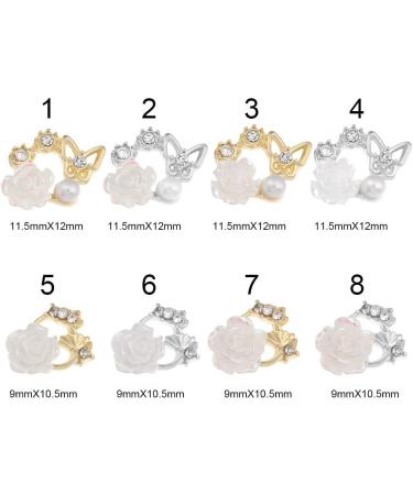 Charms Shining Rhinestone Gold Silver 3D DIY Manicure Nail Jewelry Nail Crystals Flying Shaking Butterfly-shape(6) - Buy Online on GoSupps.com
