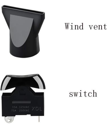 2000W professional hair dryer salon hair dryer (modeling windshield air collective nozzle comb type air nozzle rolling comb pointed tail comb large tooth comb hair clip *2)-black - Buy Online on GoSupps.com