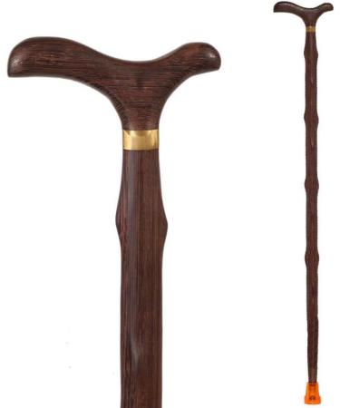 WoodeWalking Sticks Elderly Walking Stick Solid Wood Cane WoodeCrutch T- handle Moderate Curvature Implied Auspicious Length 86cm CaBe Tr Run forward - Buy Online on GoSupps.com