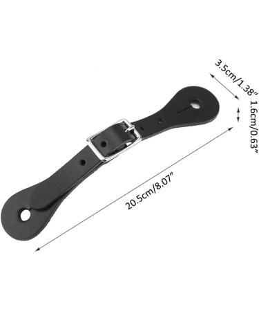 Zerodis Handmade Leather Equestrian Spur Straps - 1 Pair | Black Cowboy Outfit Boots - Buy Online on GoSupps.com