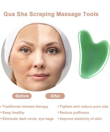 Uraqt Gua Sha Massage Tool - 2 Natural Jade Boards for Spa Facial Care & Anti-Aging | Green Scraping Stones for Wellness - Buy Online on GoSupps.com