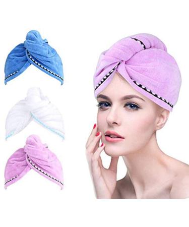 Hpybest 3pcs Set Microfiber Towel Magic Microfiber Hair Quick Drying Towel Bath Towel Hat