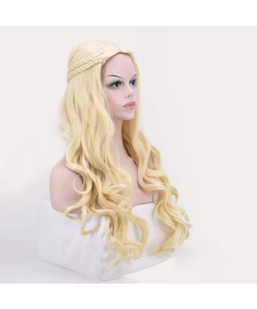 Buy Wavy Long Curly Gold Synthetic Wig for Ladies - 80s 70s 60s 50s Cosplay Hair - Buy Online on GoSupps.com