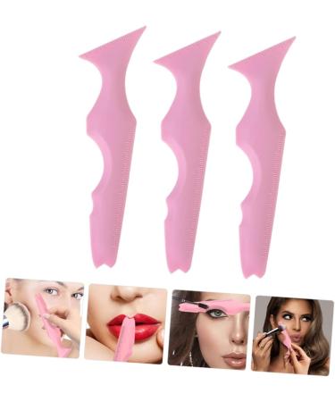 Ipetboom 3pcs Silicone Beauty Ruler Eye Shadow Lipstick Makeup Tool Eyeshadow Guide Template Eyebrow Pencil 15X4.15CM Pink-2 - Buy Online on GoSupps.com