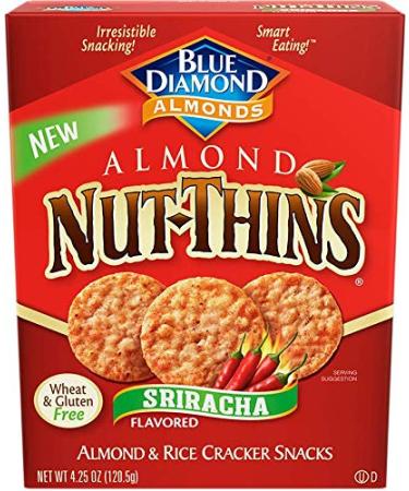Blue Diamond NUT-THINS SRIRACHA Flavored Almond & Rice Cracker Snack (1-Box) (NET WT 4.25 OZ)