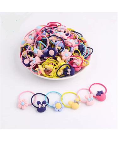 50pcs Kids Hair Ties with Charms - Mixed Colors | Girls Toddler Hair Coils Accessories Set - Buy Online on GoSupps.com