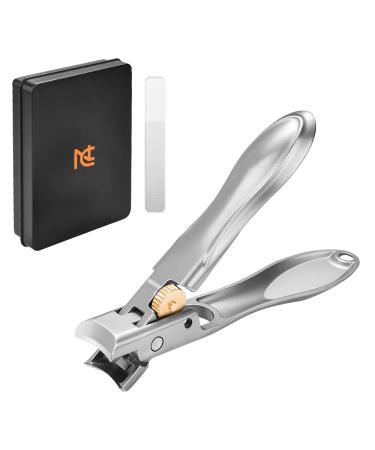 NCL Nonacosmlife Large Diameter Stainless Steel Toenail Clippers for Thick Toenails Nail Clipper and A File Best Fingernail and Toenail Clippers for Men Women & Seniors Silver