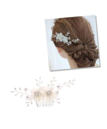 HAPINARY Crystal Headpiece Wedding Headpiece Prom Headpiece Crystal Hair Accessories Pearl Wedding Hair Accessories Flower Hair Accessories Pearl Headpiece Flower Girl Bride White Headband