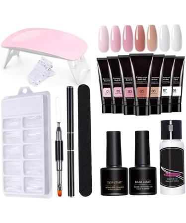 Gel Nail Kit 15ml 7 Colors Gel Extension Nail Kit with UV Lamp Nail File Clip Builder Gel Nail Kit Long-Lasting Gel Polish Starter Kit Acrylic Nail Kit - Buy Online on GoSupps.com